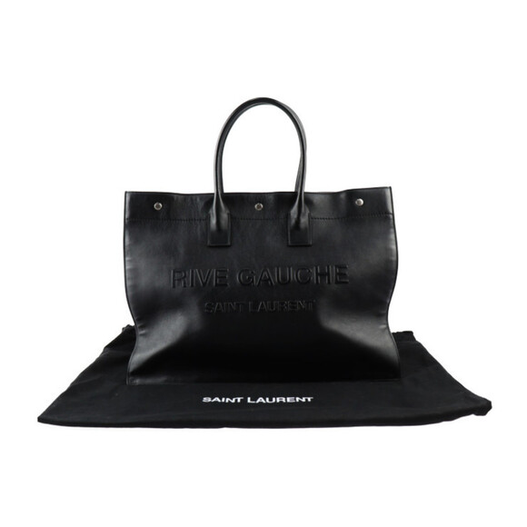 SAINT LAURENT Black Leather Tote Bag - Picture 10 of 10